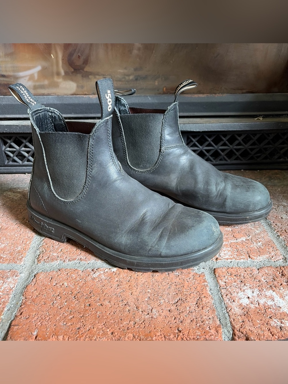 BLUNDSTONE #500 Classic Chelsea Ankle Boots Black Leather SZ UK 7-US M-8 W-10